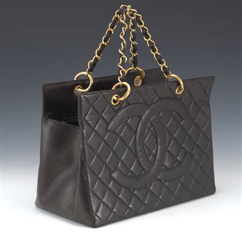 chanel black lamb skin timeless tote 1997